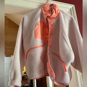 Free People Movement Hit the Slopes Pink and Coral/Orange Jacket XS